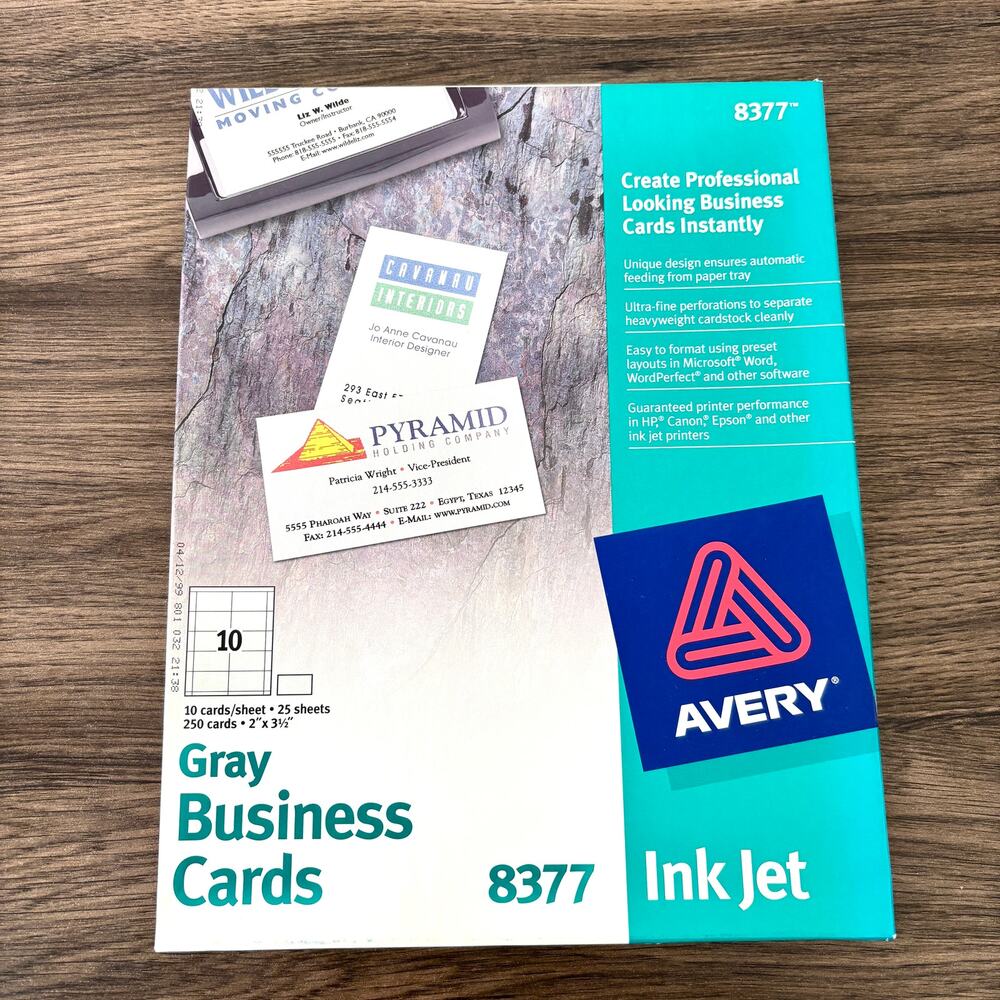 Avery 8377 Printable Gray Business Cards - Ink Jet - Gray - Pack of 230 Cards